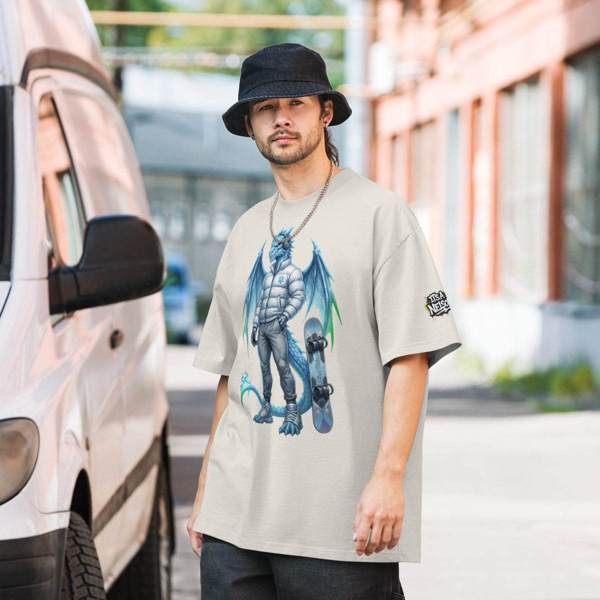 Big Ox Co. EMBROIDERY SNOW DRAGON | Streetwear Tee