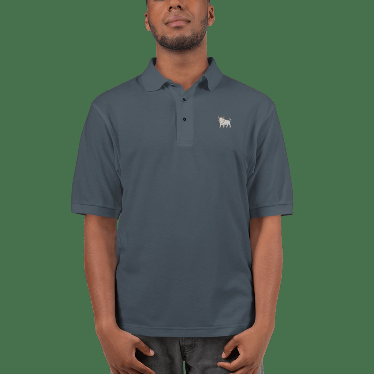 Big Ox Co. EMBROIDERY Steel Grey / S THE OX EVERYDAY POLO