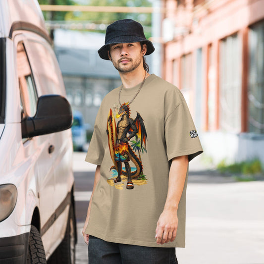 It's A Nelson DTF Flex DRAGON SURFER | Oversized Premium Faded T-Shirt